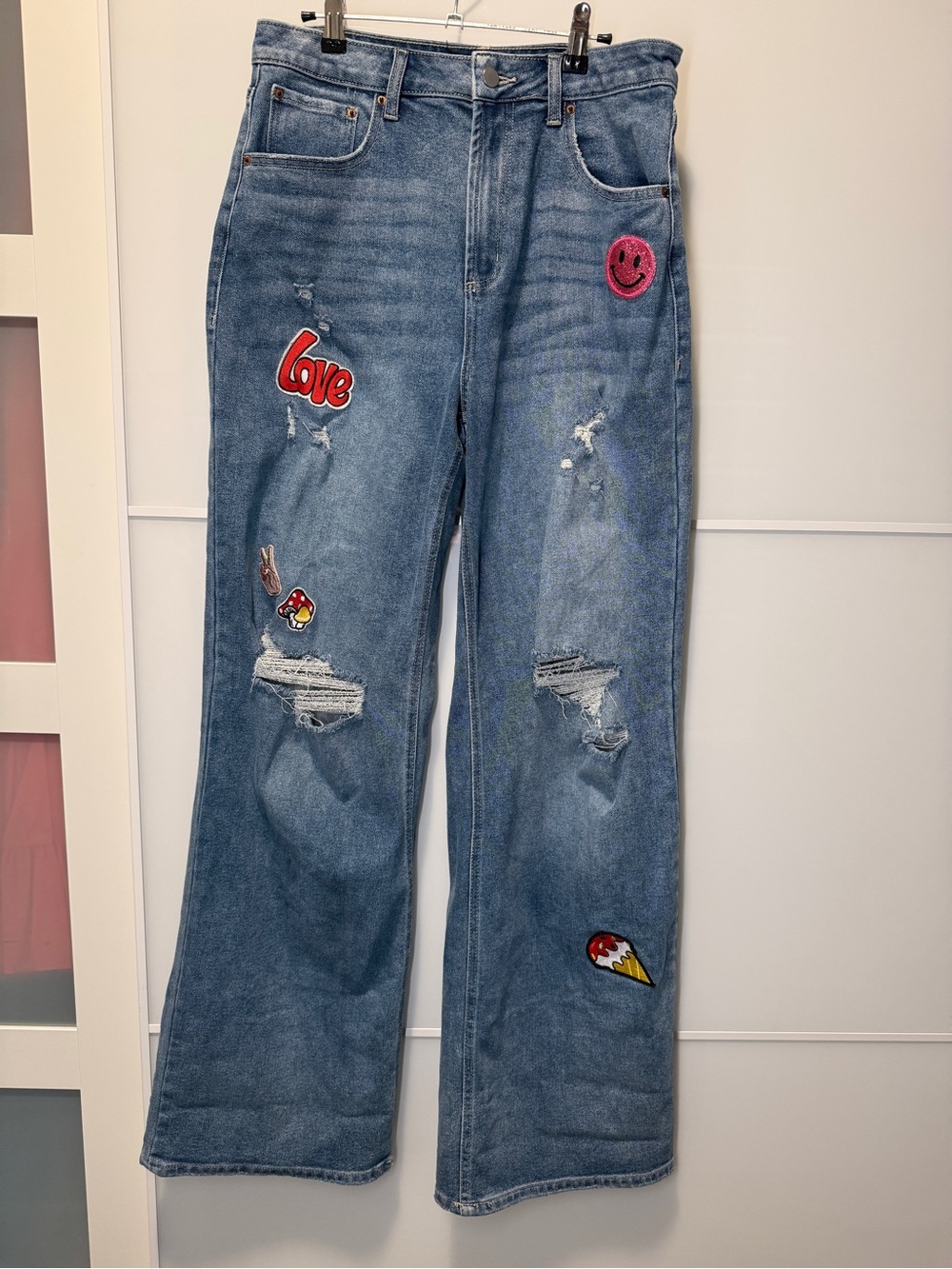 Design Lab Patchwork Flare Jeans (Tall)